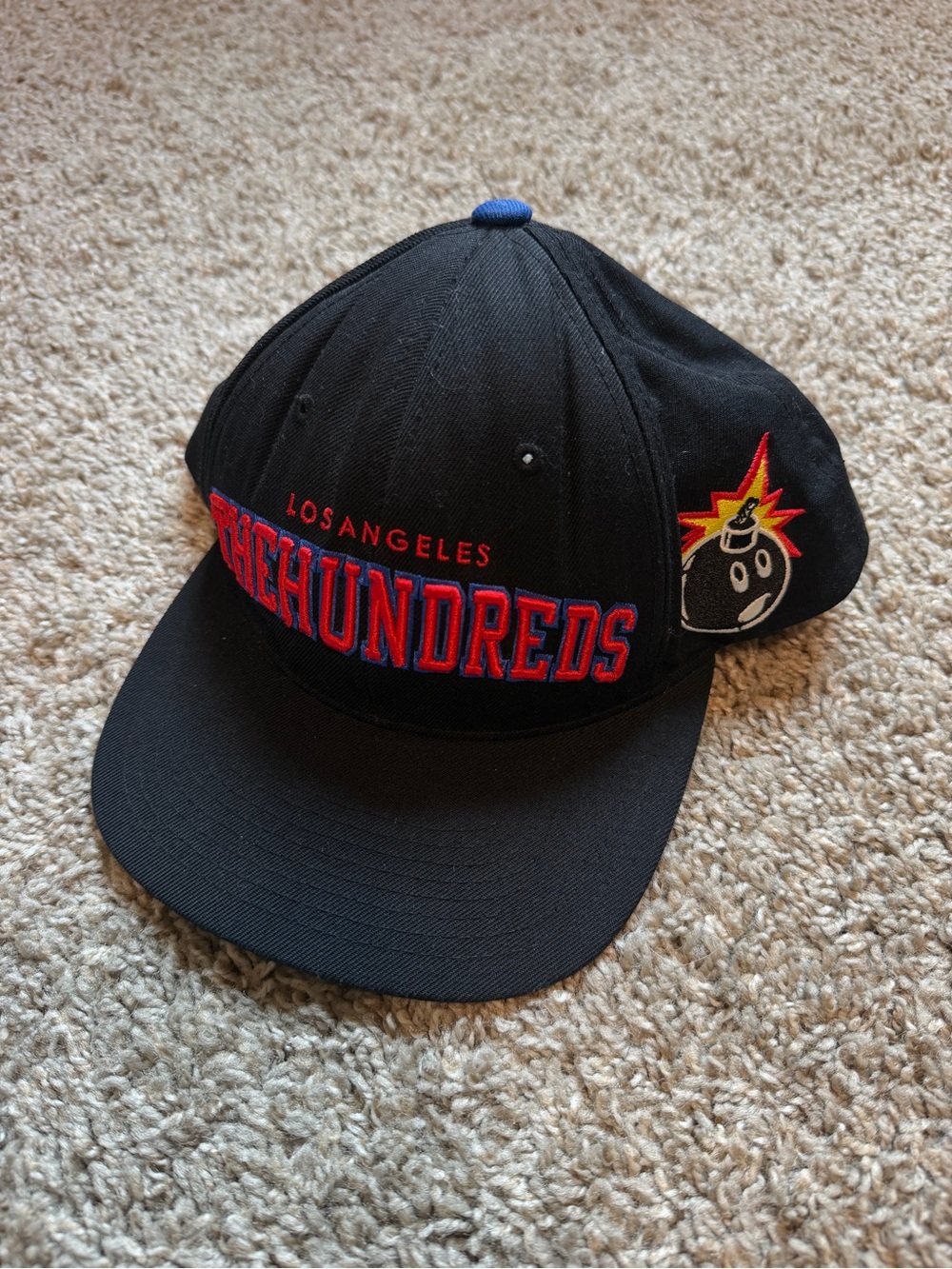 The Hundreds Black Snapback with Red & Blue Embroidered Logo